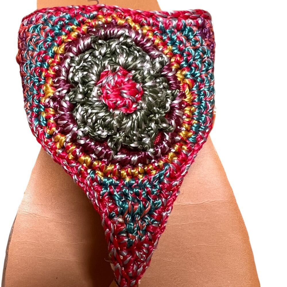 THE SAK Shana Thong Women Size 6 Sandals Crochet Multi Color Beachwear Dresses - Picture 9 of 12